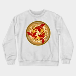 Three red dancing dragons. Crewneck Sweatshirt